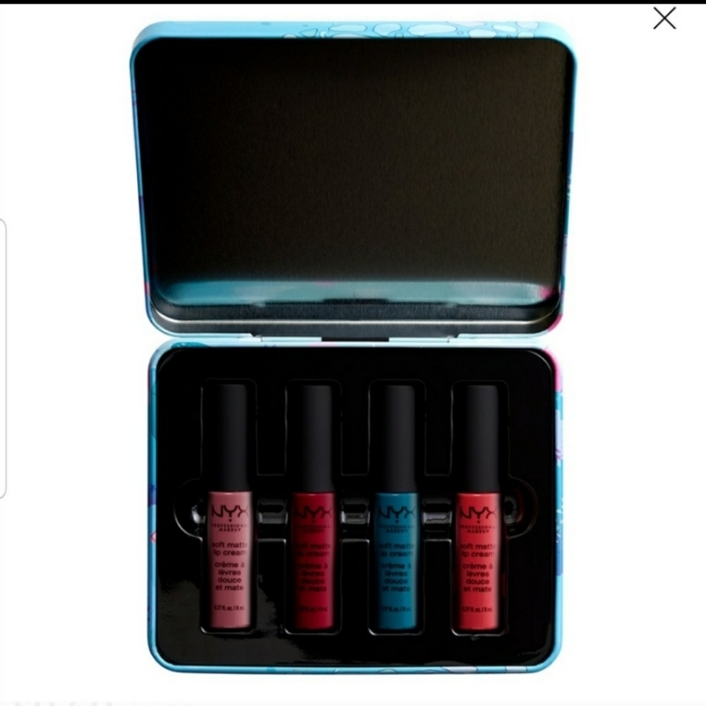 NYX lip gloss makeup palette tin 4 colors gift - Picture 7 of 8